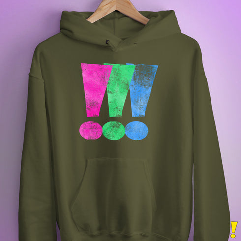 Polysexual Pride Exclamation Points Hoodie - Army