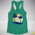 Transgender Pride Hammock Summer Beach Sunset Racerback Tank - Kelly Green