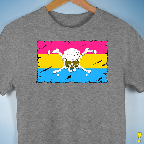 Pansexual Pride Pirate Flag Premium Unisex T-Shirt - Grey Heather