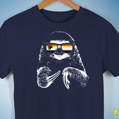 Pride Sloth Bear Pride Flag Sunglasses Premium Unisex T-Shirt - Navy