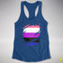 Genderfluid Pride Flag Ripped Reveal Racerback Tank - Royal