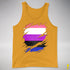 Genderfluid Pride Flag Ripped Reveal Premium Tank Top - Gold