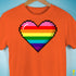 Gilbert Baker Original LGBTQ Gay Rainbow Pride 8-Bit Pixel Heart - Orange