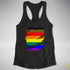 Philly LGBTQ Gay Pride Flag Ripped Reveal Racerback Tank - Black
