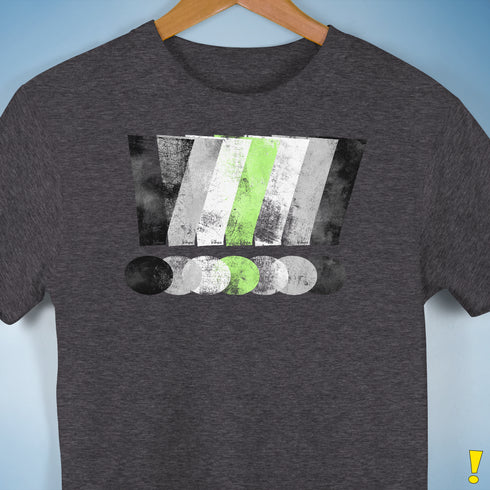 Agender Pride Grunge Exclamation Points Premium Unisex T-Shirt - Dark Grey Heather