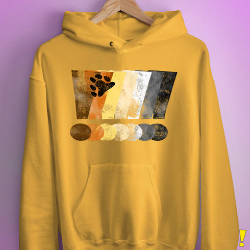 Bear Pride Grunge Exclamation Points Hoodie - Mustard