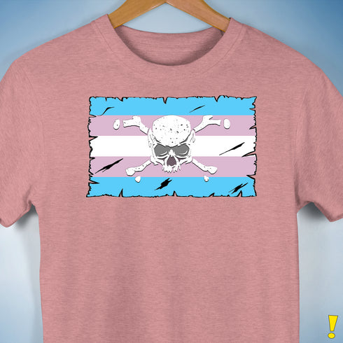 Transgender Pride Pirate Flag Premium Unisex T-Shirt - Mauve Heather