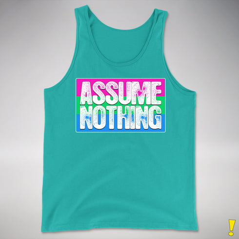 Assume Nothing Polysexual Pride Flag Premium Tank Top - Teal