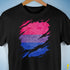 Bisexual Pride Flag Ripped Reveal Premium Unisex T-Shirt - Black