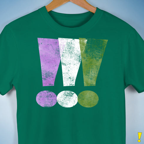 Genderqueer Pride Exclamation Points Premium Unisex T-Shirt - Kelly Green