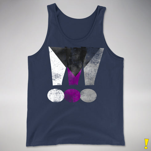 Demisexual Pride Grunge Exclamation Points Premium Tank Top - Navy
