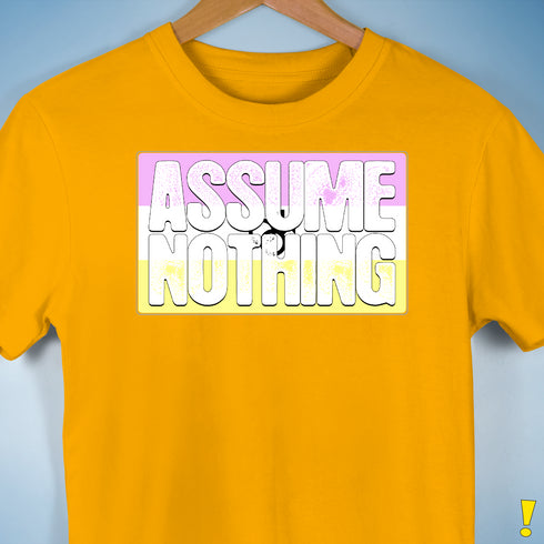 Assume Nothing Twink Pride Flag Premium Unisex T-Shirt - Gold
