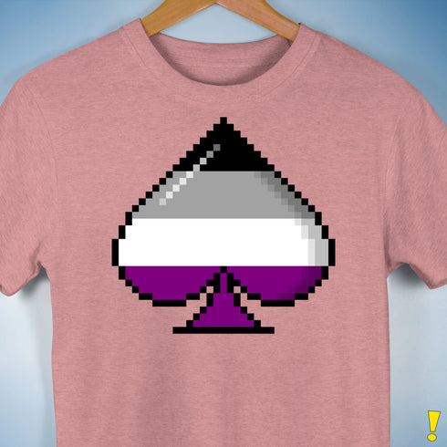 Asexual Pride 8-Bit Pixel Ace of Spades Premium Unisex T-Shirt - Mauve Heather