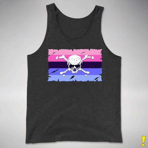 Omnisexual Pride Pirate Flag Premium Tank Top - Charcoal Triblend