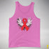 Winged Red Ribbon - World AIDS Day Premium Tank Top - Neon Pink