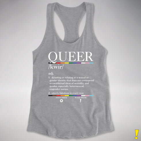 Queer Definition Women's Racerback Tank - Heather Grey