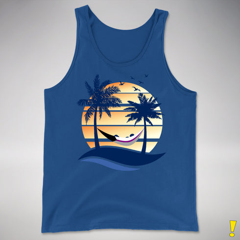 Demisexual Pride Hammock Summer Beach Sunset Premium Tank Top - Royal Blue