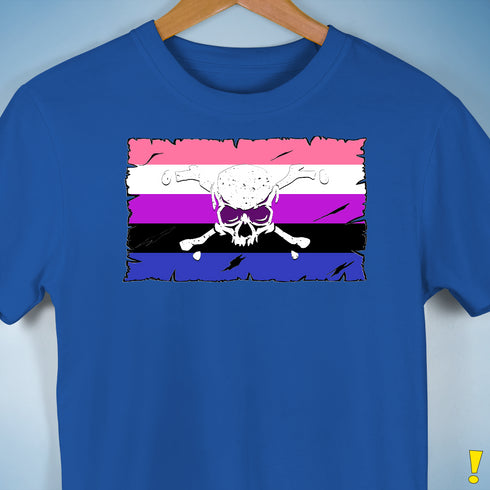 Genderfluid Pride Pirate Flag Premium Unisex T-Shirt - Royal Blue