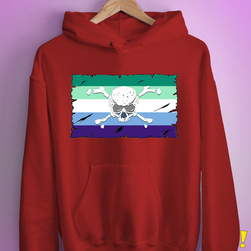 Gay Male Pride Pirate Flag Hoodie - Red