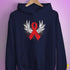 Winged Red Ribbon - World AIDS Day Hoodie - Navy