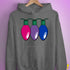 Bisexual Pride Christmas Lights Hoodie - Grey Heather