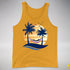 Asexual Pride Hammock Summer Beach Sunset Premium Tank Top - Gold