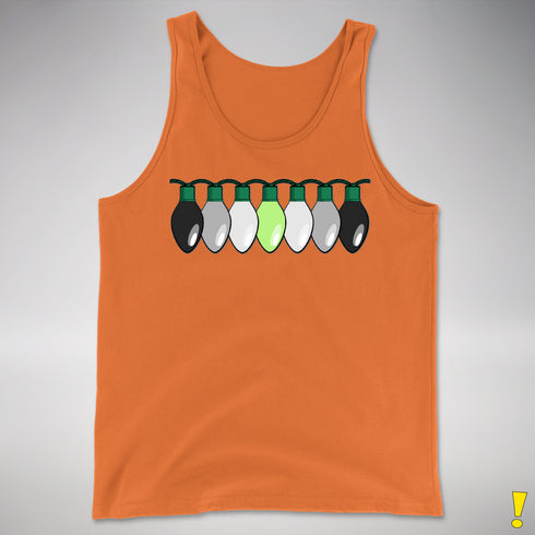 Agender Pride Christmas Lights Premium Tank Top - Orange