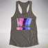 Distressed Omnisexual Pride Exclamation Points Racerback Tank - Dark Grey