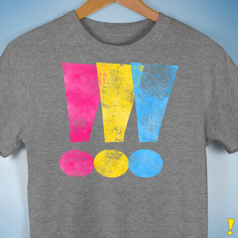 Pansexual Pride Exclamation Points Premium Unisex T-Shirt - Grey Heather
