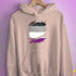Asexual Pride Flag Ripped Reveal Hoodie - Light Pink