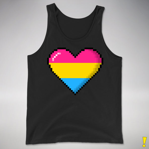 Pansexual Pride Pixel Heart Premium Tank Top - Black