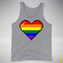 LGBTQ Pride Pixel Heart Premium Tank Top - Grey Heather