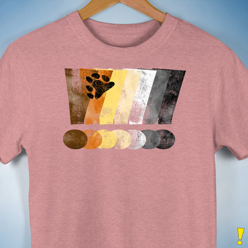 Bear Pride Grunge Exclamation Points Premium Unisex T-Shirt - Mauve Heather