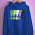 Distressed Aromantic Pride Exclamation Points Hoodie - Royal Blue