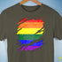 LGBTQ Pride Flag Ripped Reveal Premium Unisex T-Shirt - Army
