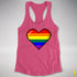 LGBTQ Pride8-Bit Pixel Heart Racerback Tank - Hot Pink