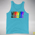 Distressed Philly LGBTQ Pride Whee! Exclamation Points Premium Tank - Aqua Triblend