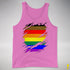 Philly LGBTQ Gay Pride Flag Ripped Reveal Premium Tank Top - Neon Pink