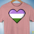 Genderqueer Pride 8-Bit Pixel Heart Premium Unisex T-Shirt - Mauve Heather