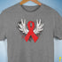 Winged Red Ribbon - World AIDS Day Premium Unisex T-Shirt - Grey Heather