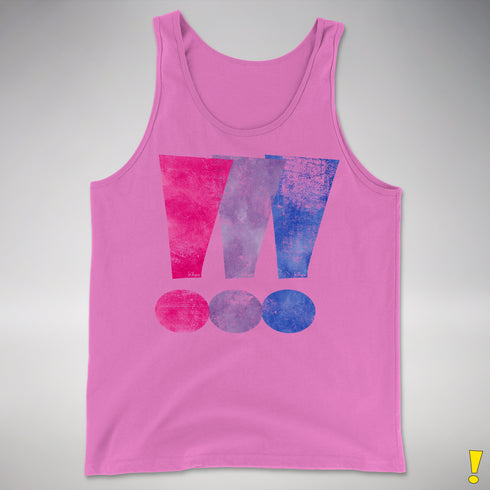 Bisexual Pride Exclamation Points Premium Tank Top - Neon Pink