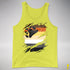 Bear Pride Flag Ripped Reveal Premium Tank Top - Neon Yellow