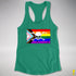 LGBTQ Progress Pride Pirate Flag Racerback Tank - Kelly Green