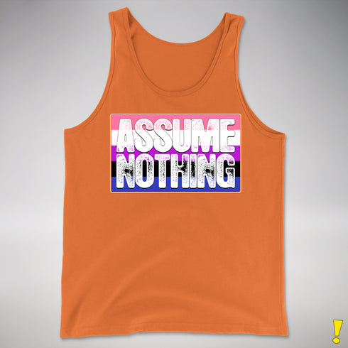 Assume Nothing Genderfluid Pride Flag Premium Tank Top - Orange