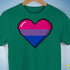 Bisexual Pride 8-Bit Pixel Heart Premium Unisex T-Shirt - Kelly Green