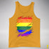 LGBTQ Pride Flag Ripped Reveal Premium Tank Top - Gold