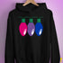 Bisexual Pride Christmas Lights Hoodie - Black
