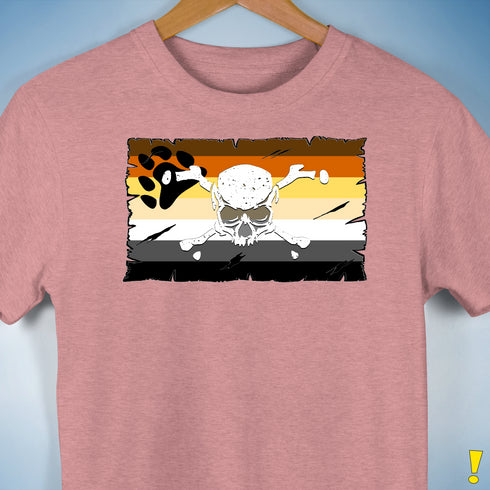 Bear Pride Pirate Flag Premium Unisex T-Shirt - Mauve Heather