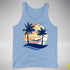 Asexual Pride Hammock Summer Beach Sunset Premium Tank Top - Blue Triblend