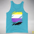 Nonbinary Pride Flag Ripped Reveal Premium Tank Top - Aqua Triblend